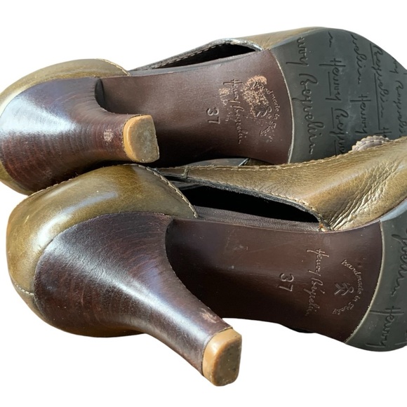 Henry Beguelin 40’s style army green leather pump w‎ khaki tassel. Size 6.5 - Picture 14 of 16